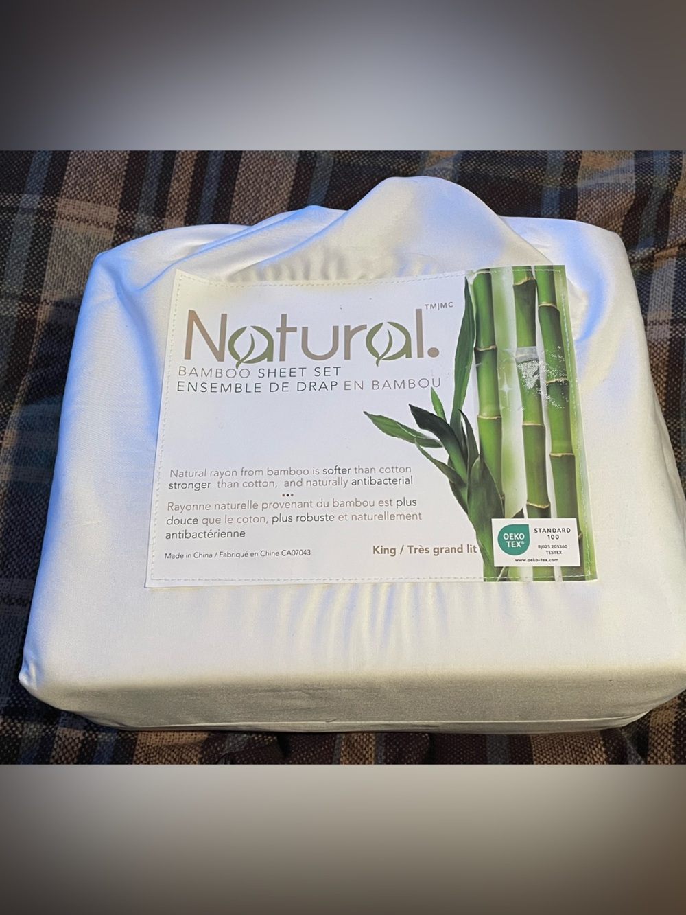 NEW- Natural. King Sized Bamboo Sheet Set - White
